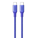 Laidas USB C - USB C 1m 5A 100W PD pintas mėlynas (blue) Ugreen US316